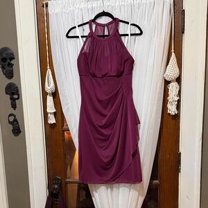Elegant Halter Neck Purple Dress, size 8